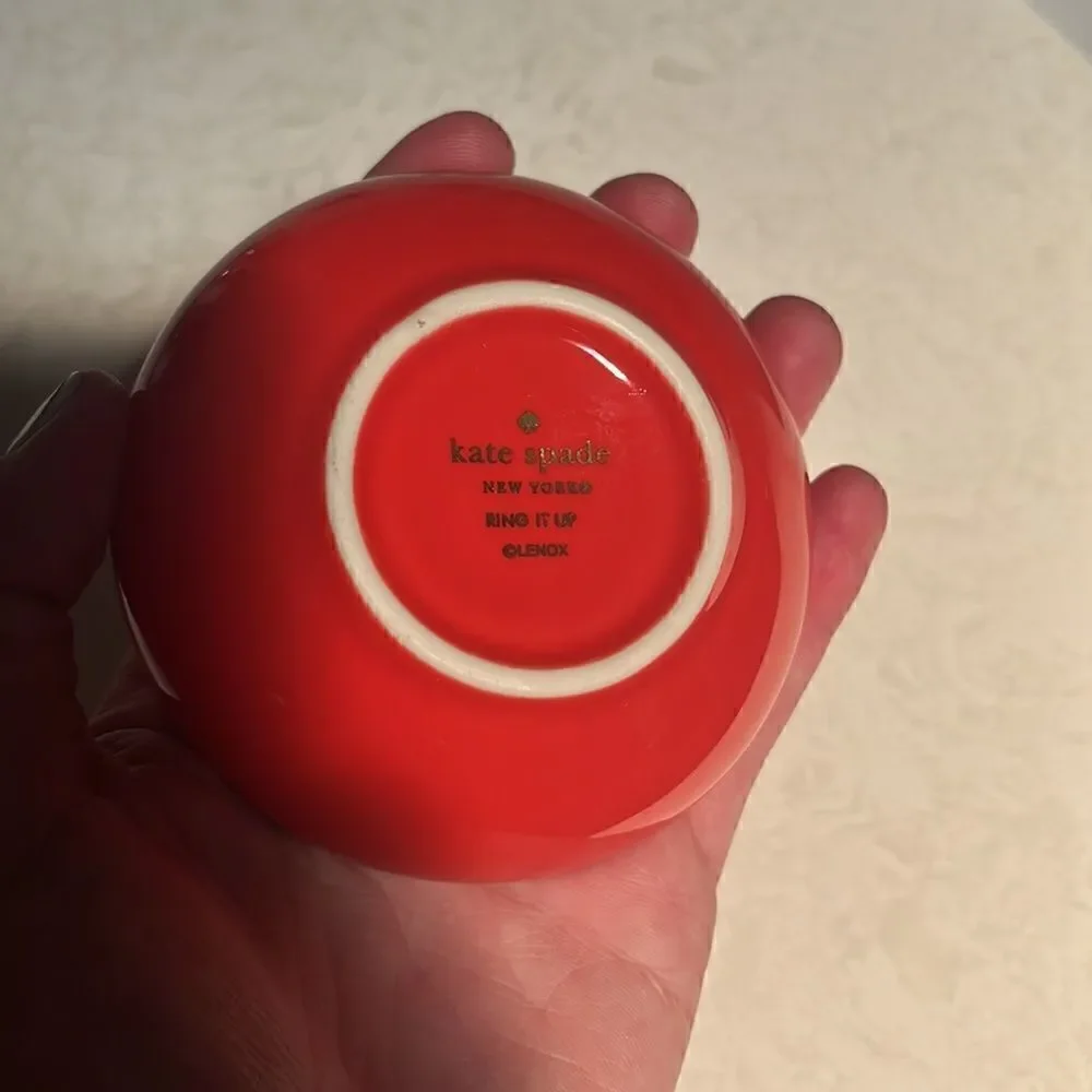 Kate Spade coral ring it up ring holder round tray New